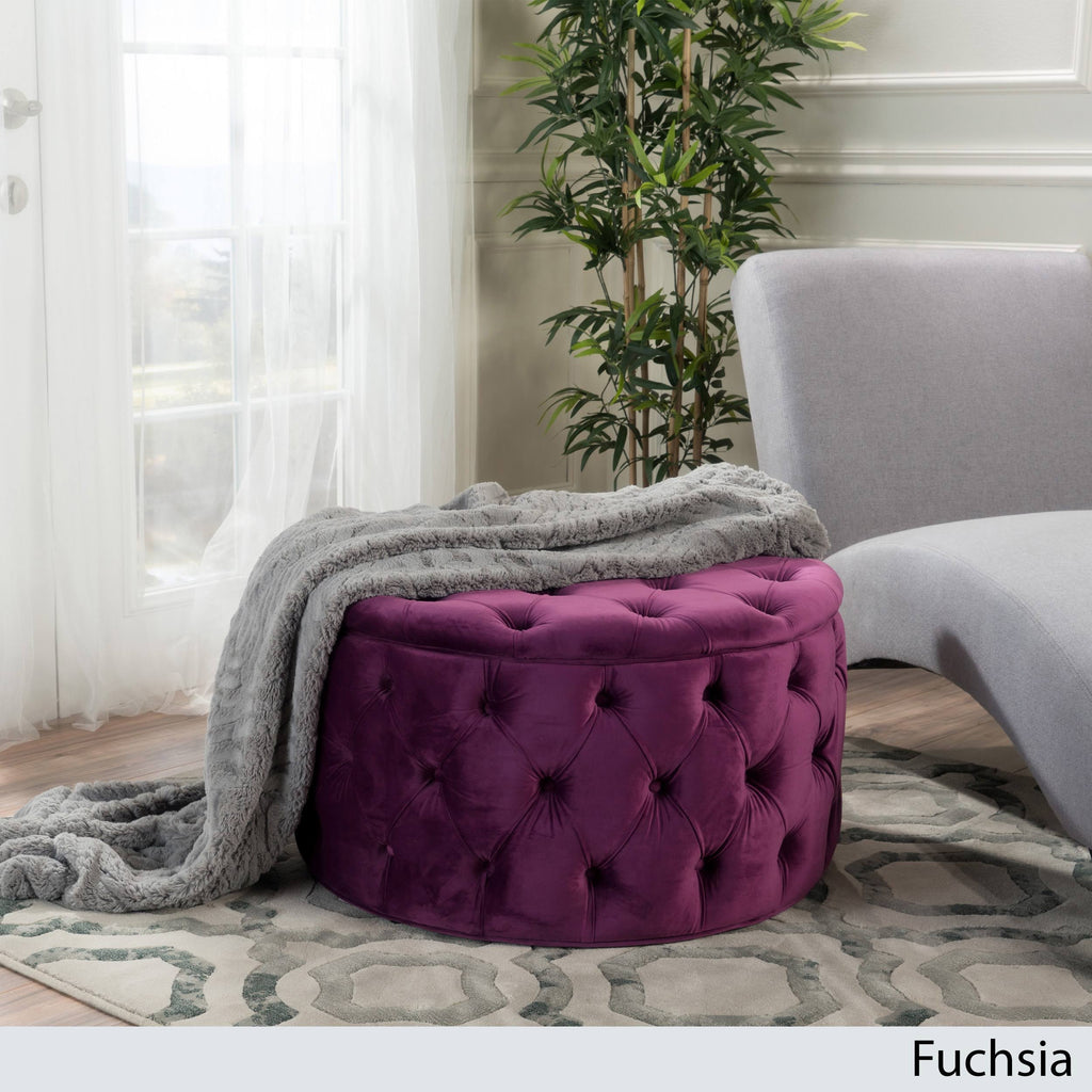 Fuchsia Round Ottoman N828