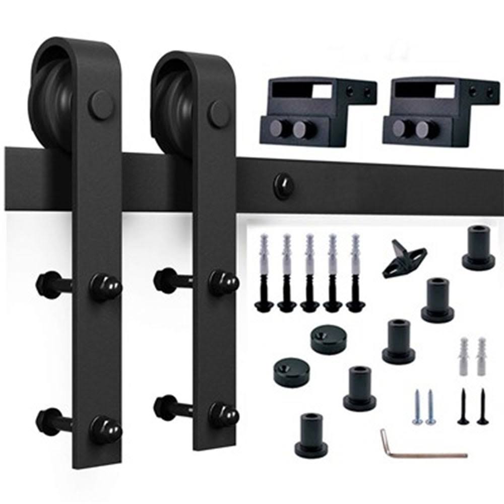 Paneled Wood Barn Door with Installation Hardware Kit N8900