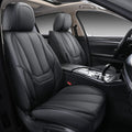 Black Waterproof Nappa Leather Front Seat Covers 2 Pieces R343