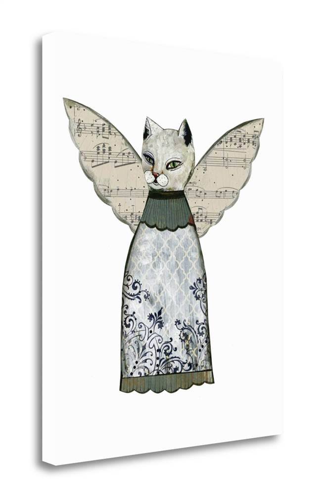 Cat Angel with Music Wings Giclee Print on Gallery Wrap Canvas I380