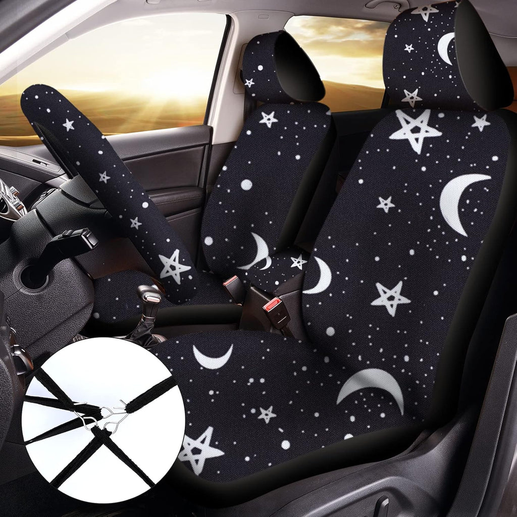 15 Pieces Moon and Stars Car Seat Cover Full Set O2759