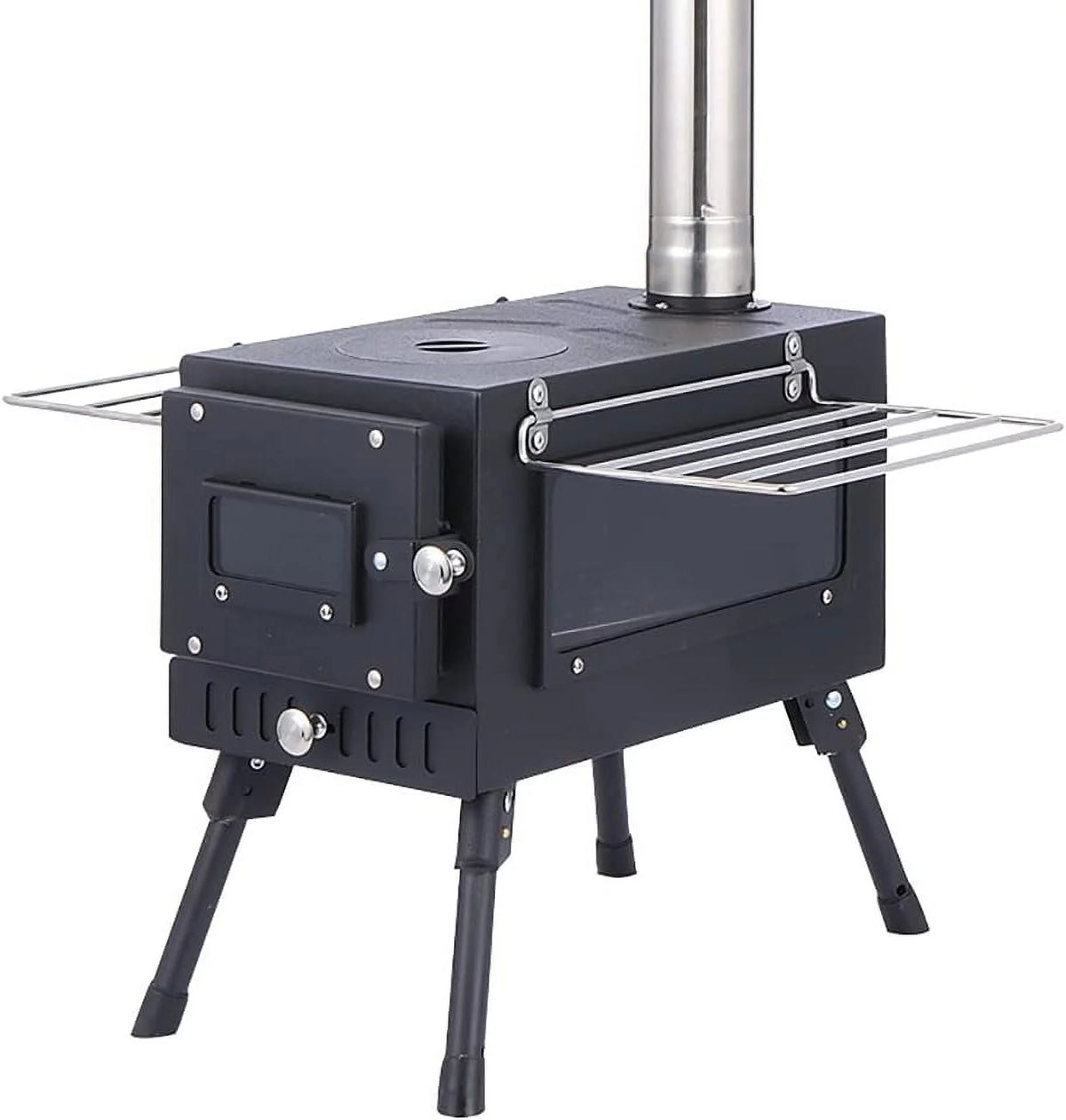Large Tent Wood Stove with Window and 6 Chimney Pipe X804