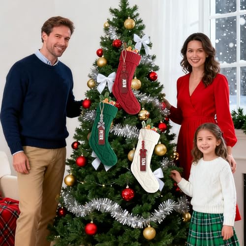 18Inch Cable Knitted Christmas Stockings J81585