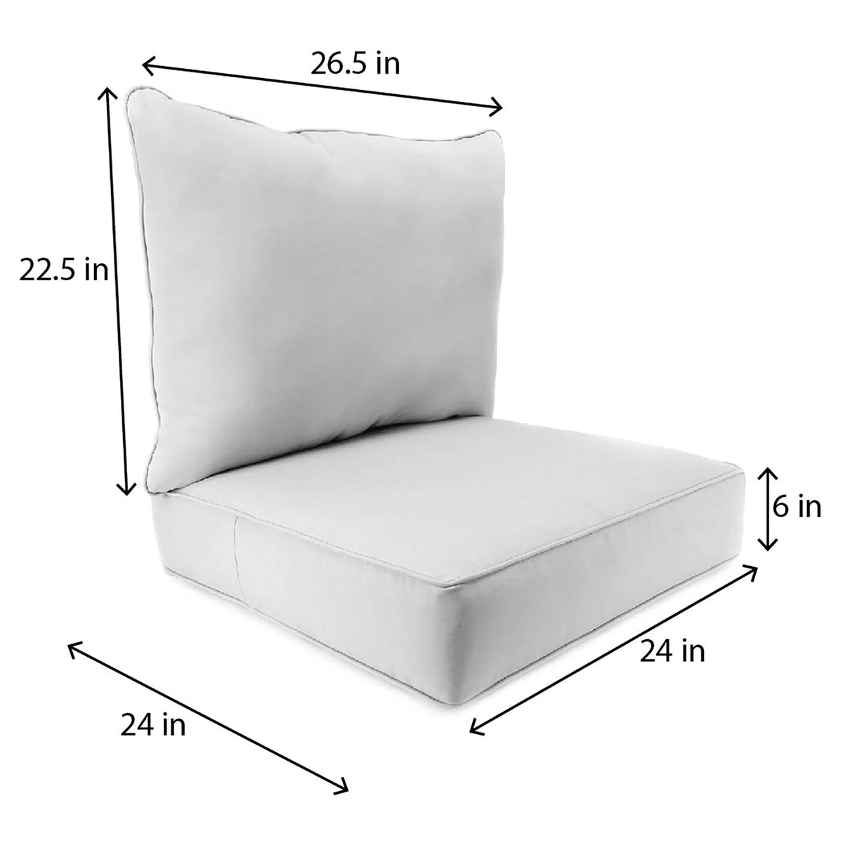 Antique Beige Square Outdoor Deep Seating Cushion and Back Cushion 2-Piece Set D35437