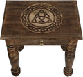 Wooden Side Table with Tree of Life Carved L312