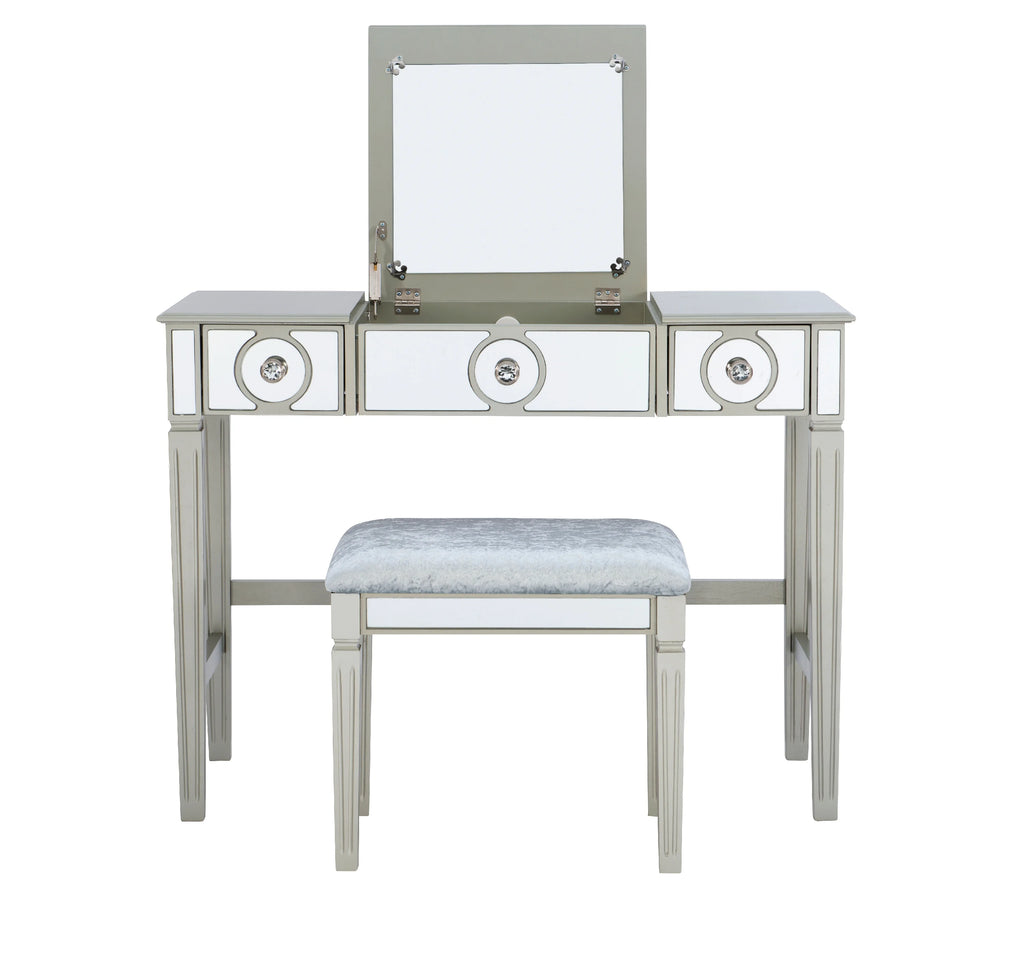 2-Piece Vanity Set with Flip-Top Mirror and Bench P4879