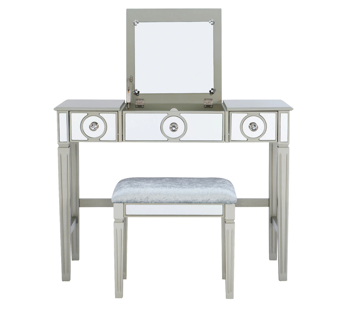 2-Piece Vanity Set with Flip-Top Mirror and Bench P4879