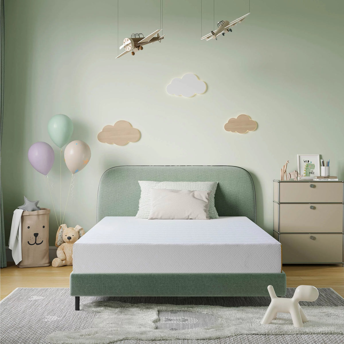 Black 8 inch Twin Size Gel Memory Foam Mattress T1511