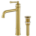 Polished Chrome Tall Single Handle Vessel Sink Faucet with Pop Up Drain D8894