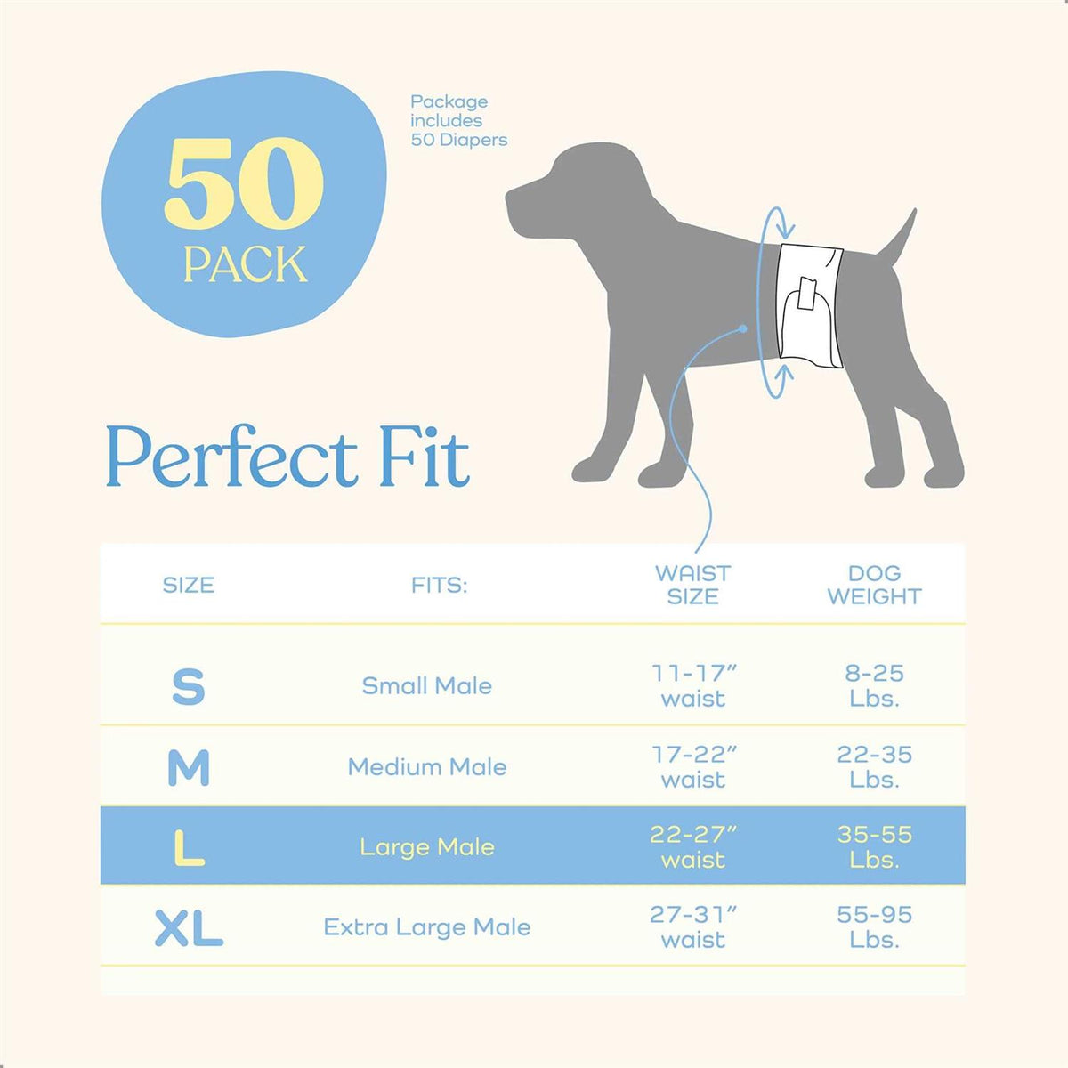 Male Dog Diapers 30-Pack Super Absorbent Disposable O268705