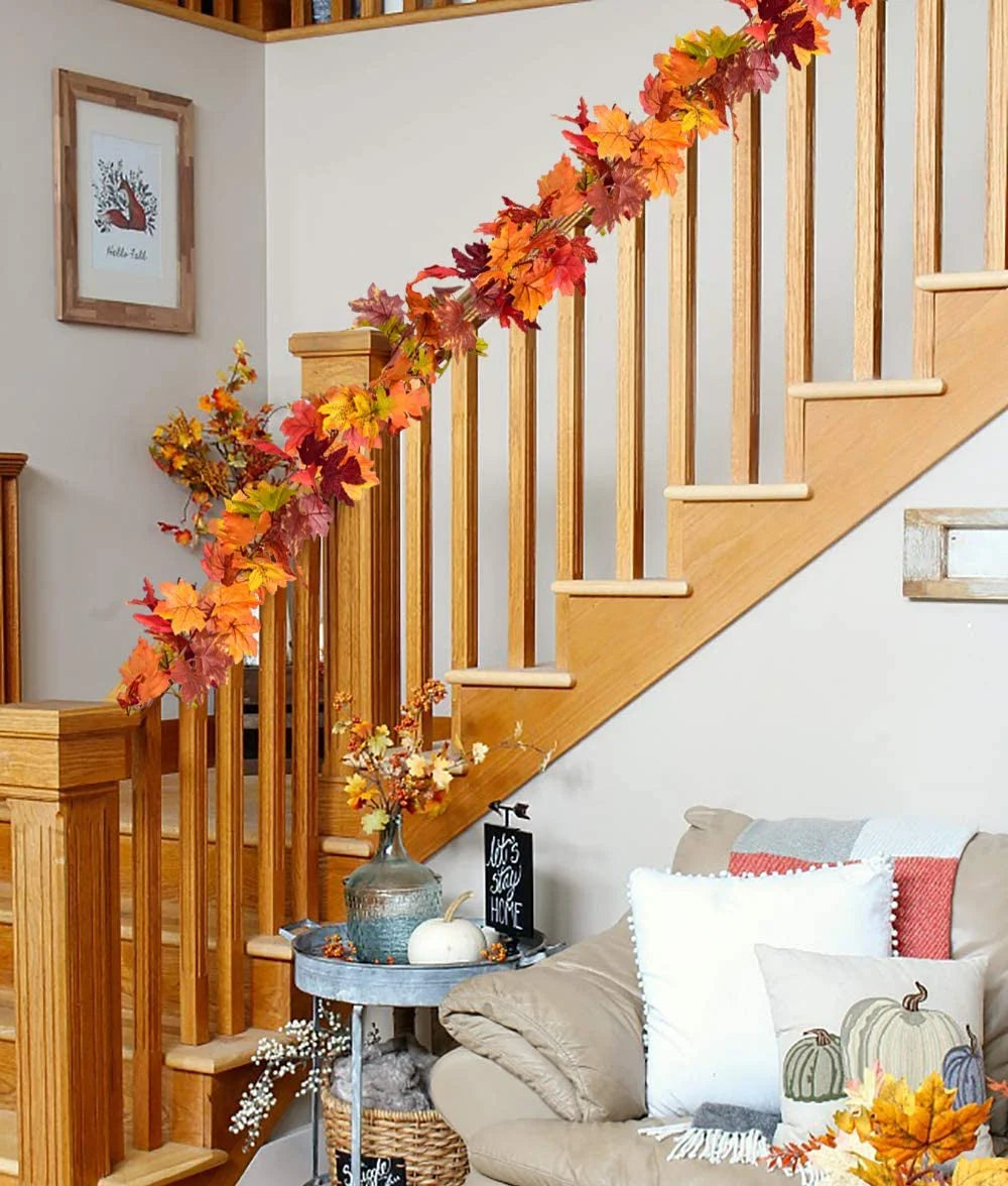 11.8Ft 7 Colors Artificial Fall Maple Leaf Garland U710