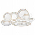 57-piece Porcelain Dinnerware Set with Gold Accent A731415