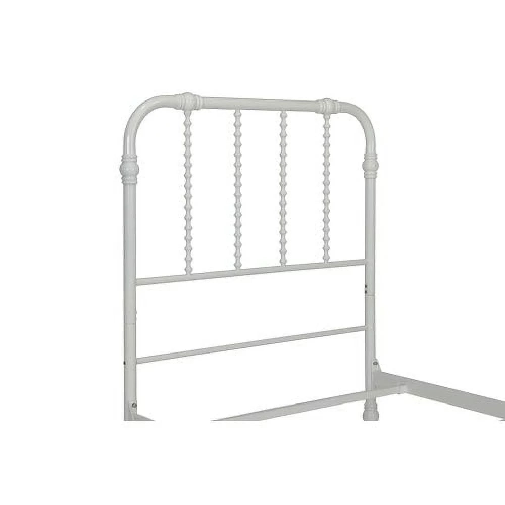 White Twin Metal Bed Frame with Headboard E34027