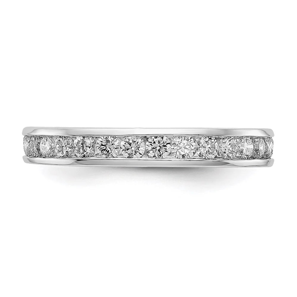 14K White Gold Diamond Eternity Ring Band Channel Set Size 9 W246