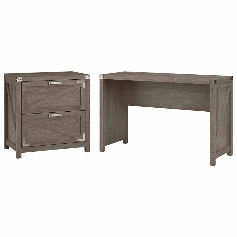 48W Farmhouse Writing Desk with 2 Drawer File Cabinet N955885
