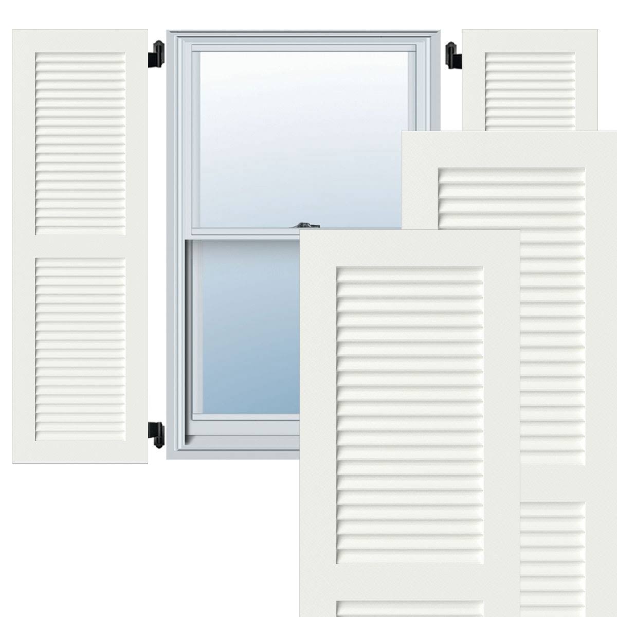 12x22W x 30x22H Exterior Composite Louvered Shutters (Per Pair), Unfinished Y4202