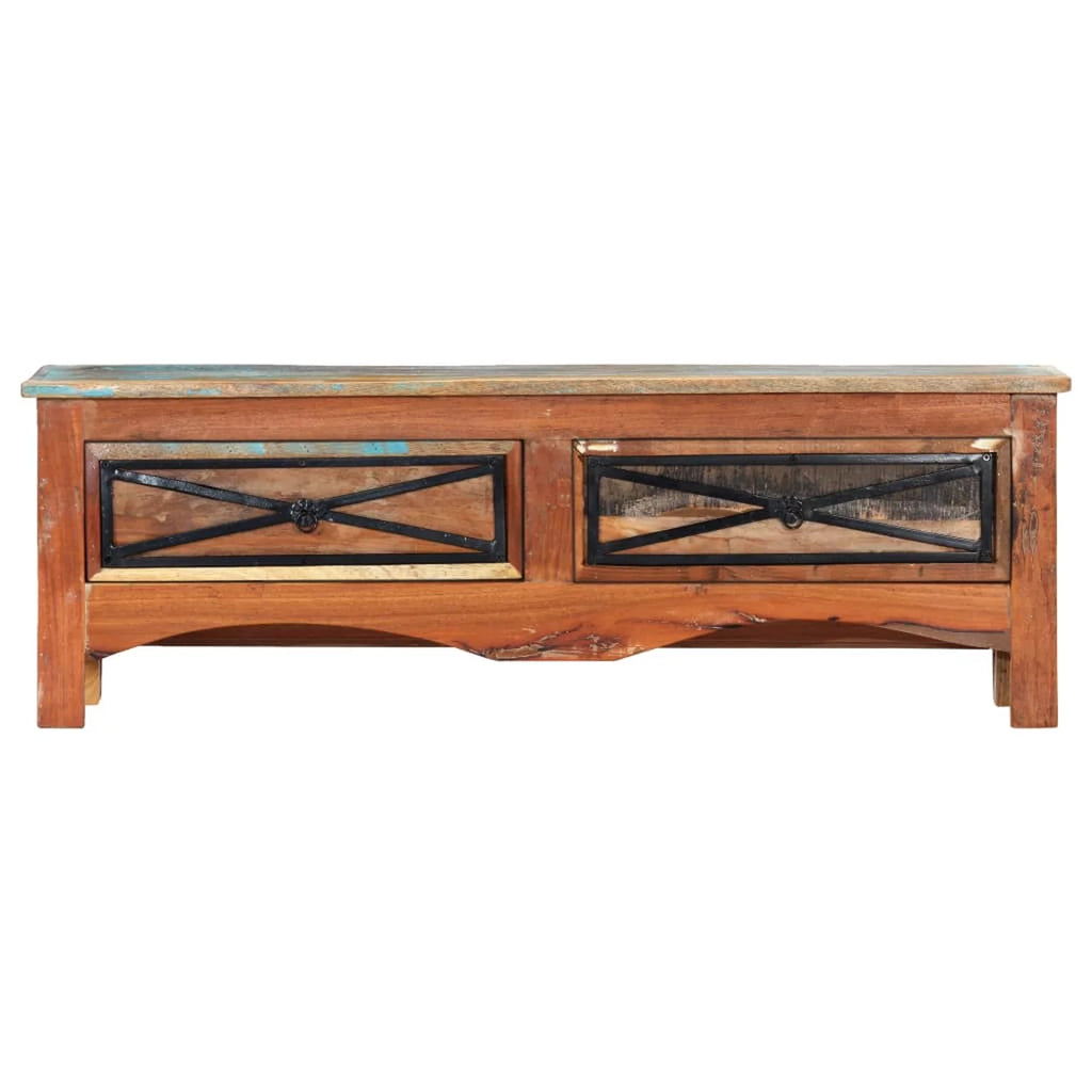 Reclaimed Wood TV Cabinet with 2 Storage Drawers C829