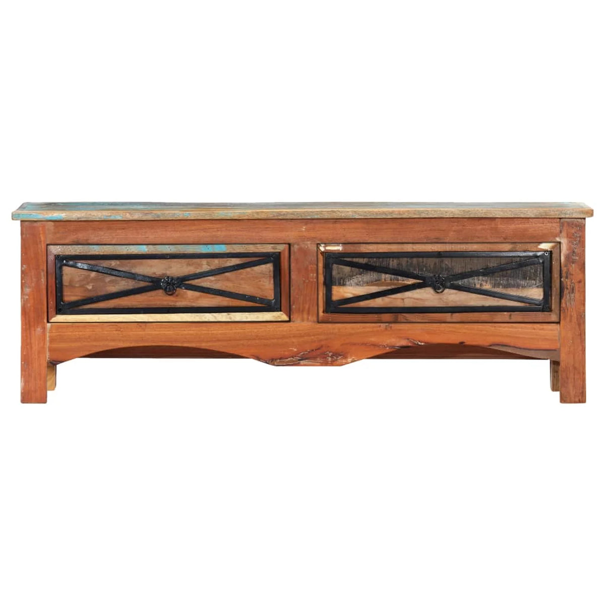 Reclaimed Wood TV Cabinet with 2 Storage Drawers C829