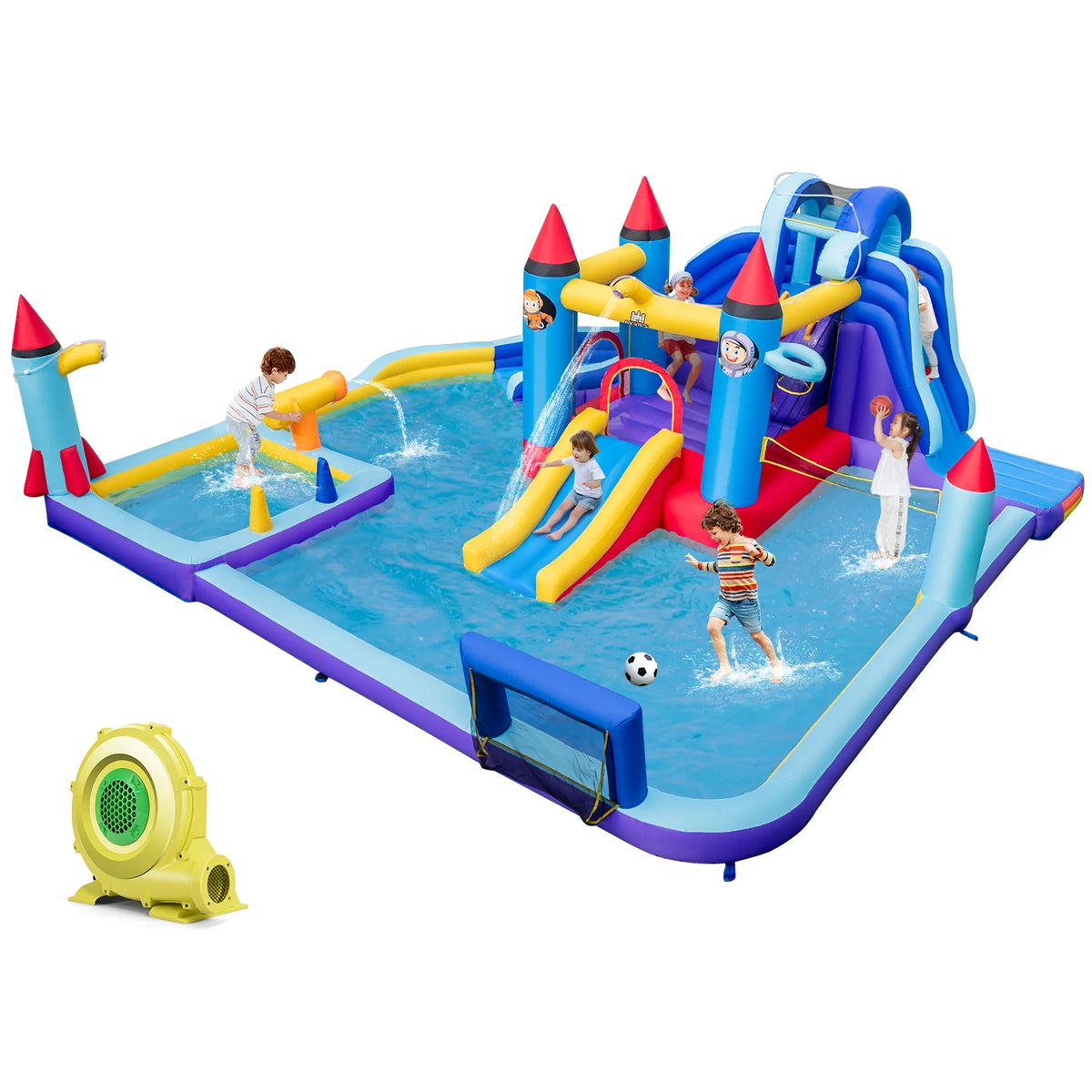 Inflatable Water Slide Park with 950W Blower S7824