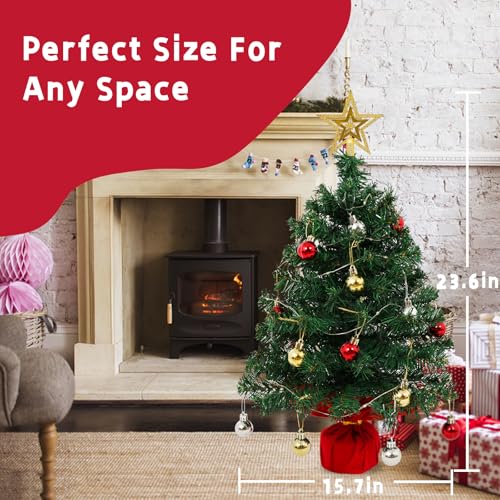 Mini Tabletop Christmas Tree with 30 LED String Lights 2ft W562807