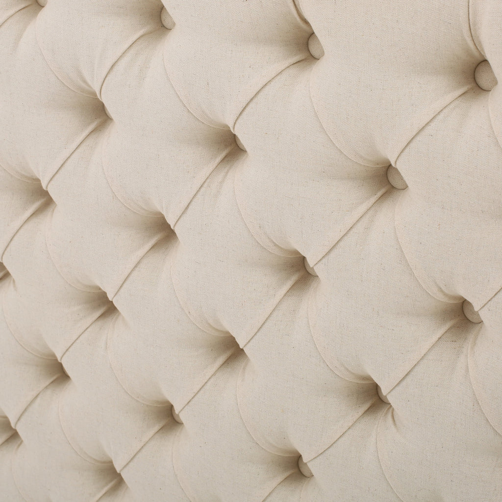 Beige Fabric Queen Full Headboard T53678