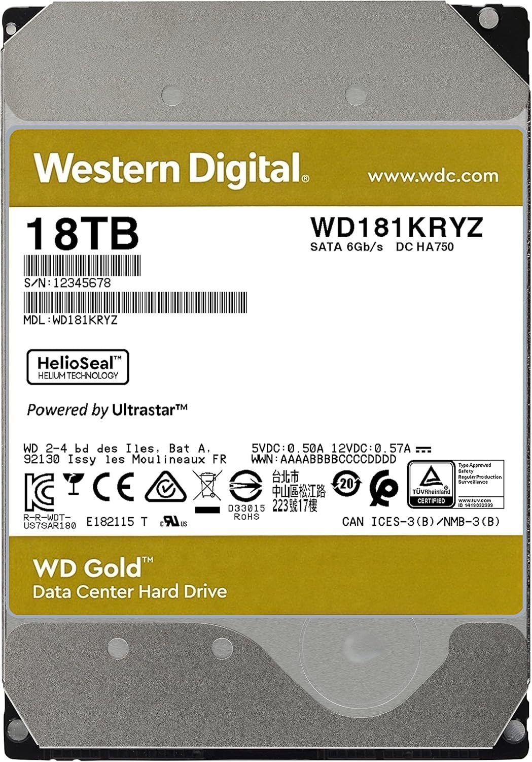 12TB 7200 RPM SATA 6 Gb/s 256 MB Cache 3.5 Internal Hard Drive M10768