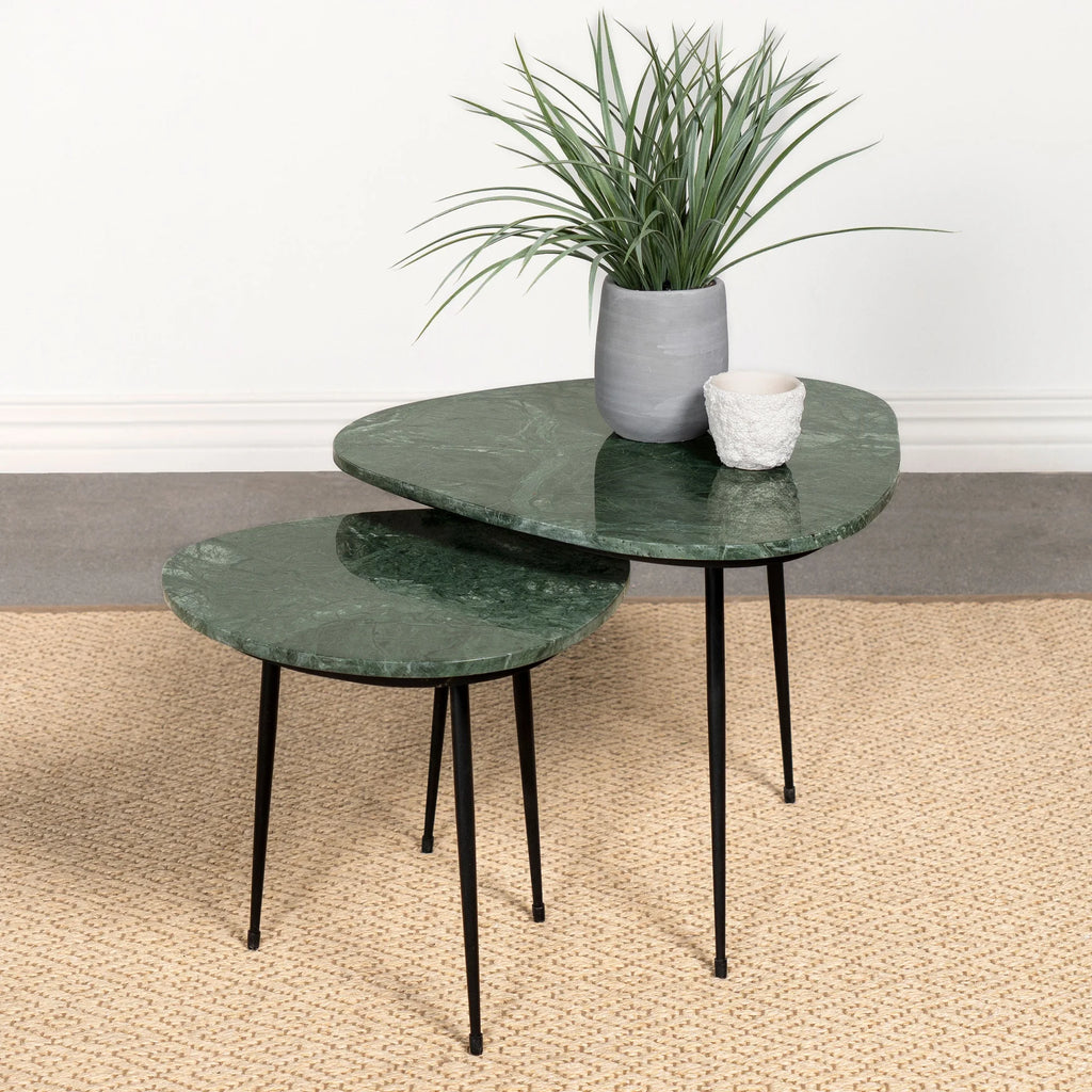 Metal Marble Top Nesting Table E177