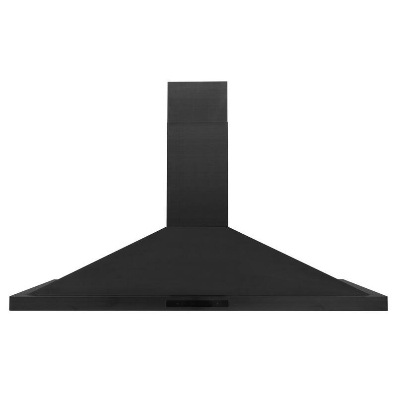 48 in. 400 CFM Convertible Wall Mount Range Hood in Black Stainless Steel with 2 Charcoal Filters O121917