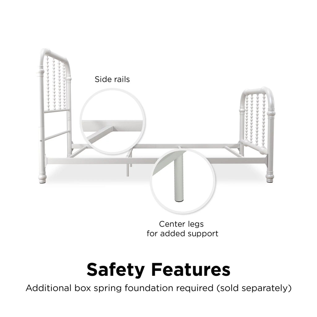White Twin Metal Bed Frame with Headboard E34027