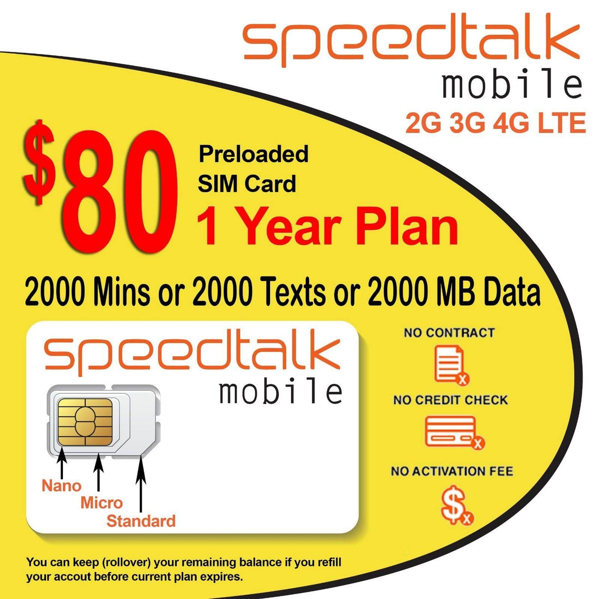 Prepaid GSM SIM Card Wireless Plan W785