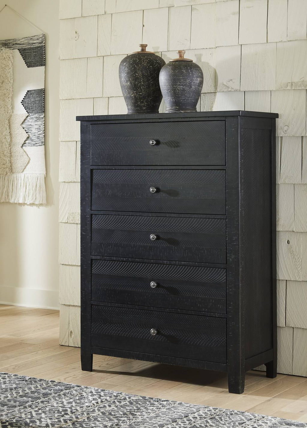 Black Five Drawer Chest H346334