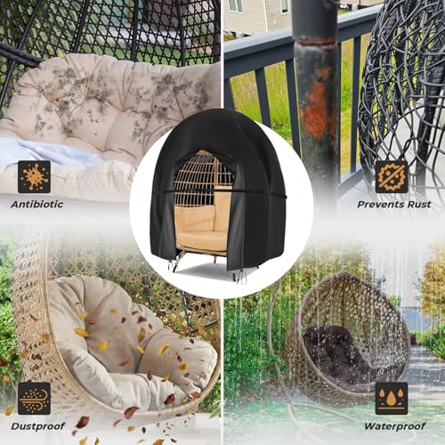 420D Waterproof Double Egg Chair Cover 91x80 inches W934717