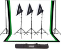 10'x12' Studio Lighting Kit with 3 Softbox Lights and Carrying Case I382654
