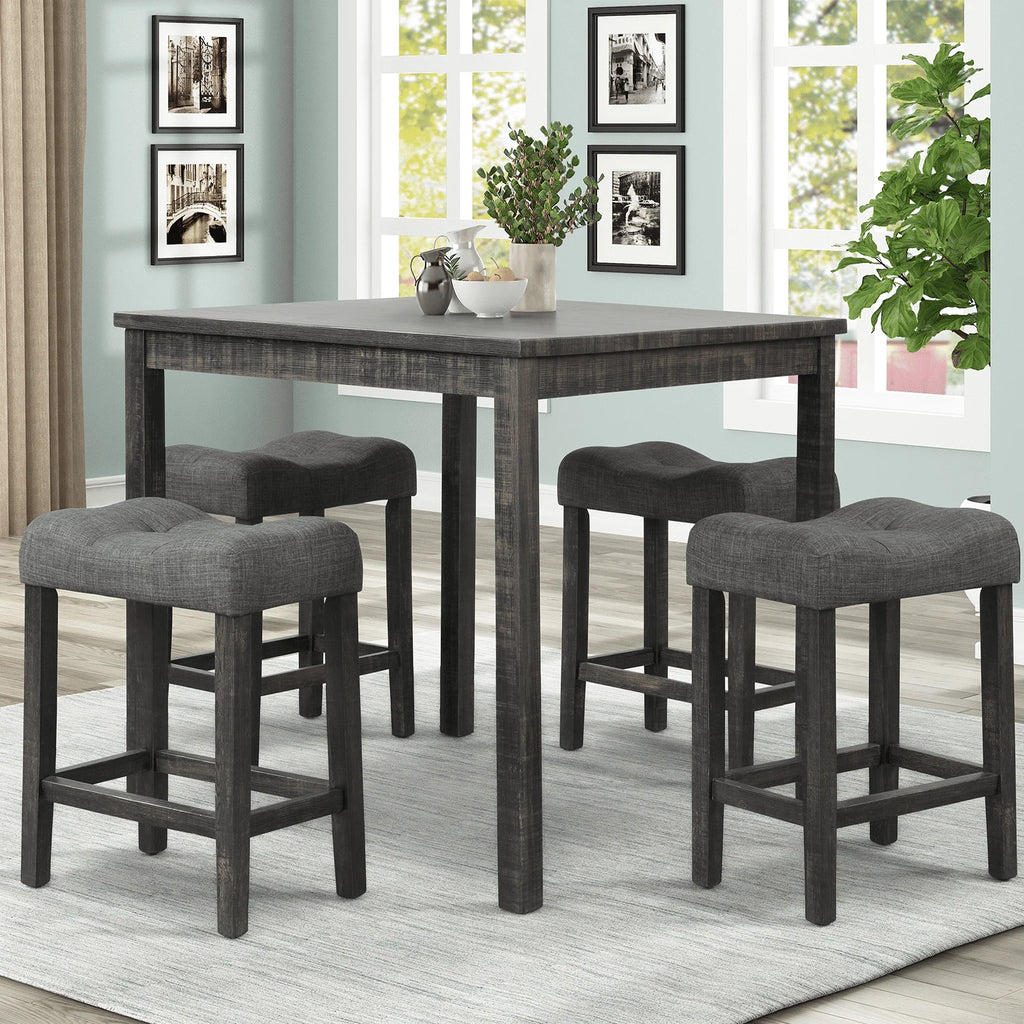 Counter Height Dining Table Set of 5 Gray O984049