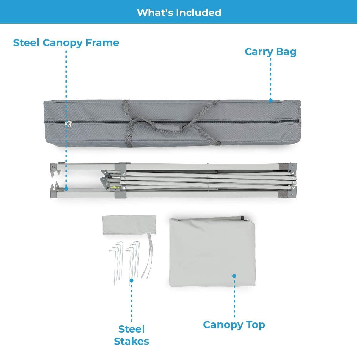 Gray 8 ft x 8 ft Straight Leg Canopy Tent with Carry Bag H918852