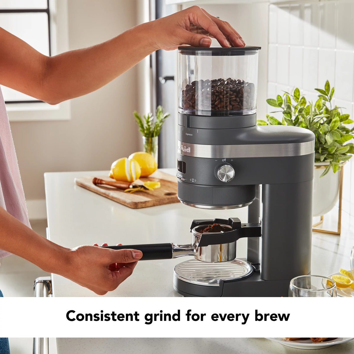 Charcoal Grey Burr Coffee Grinder H459