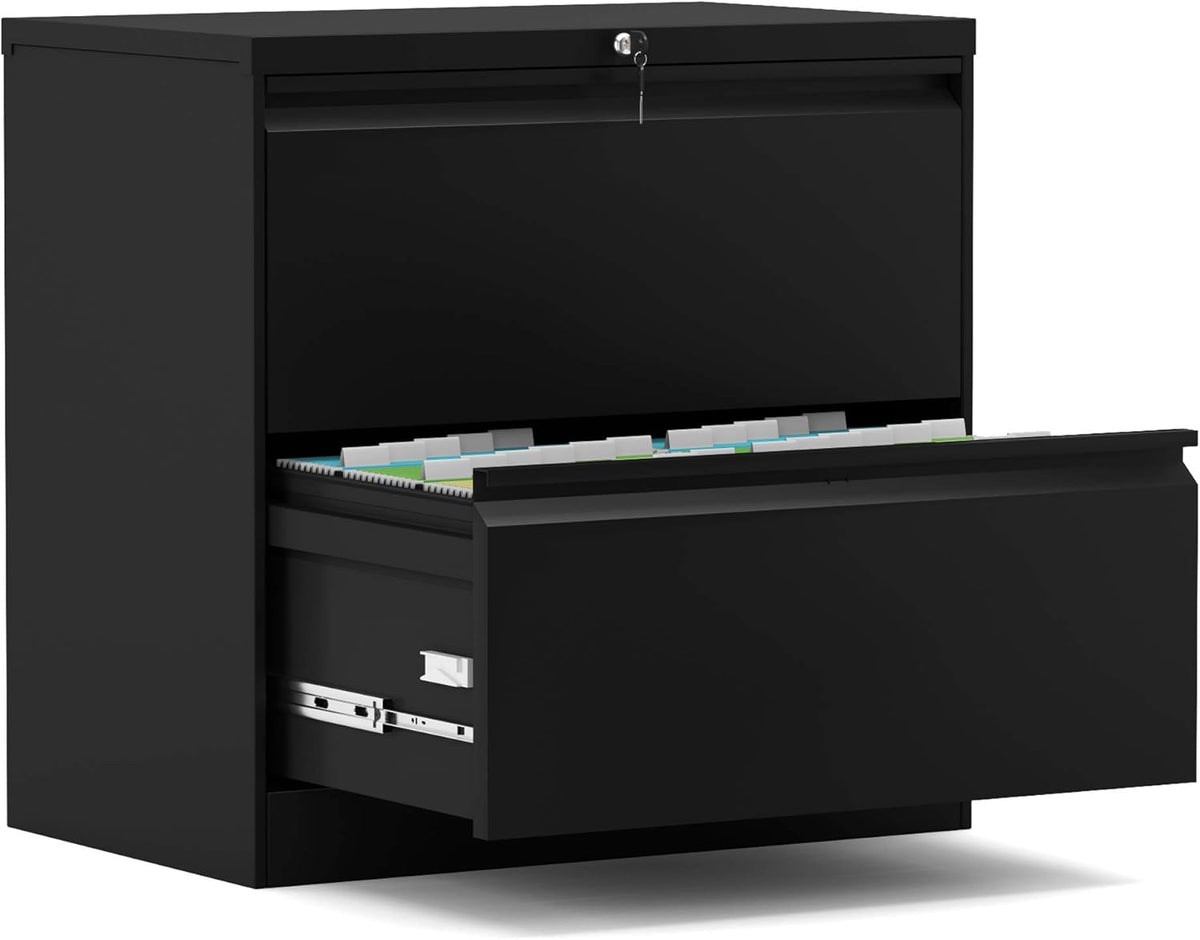 2 Drawer Locking Metal Lateral Filing Cabinet W26069