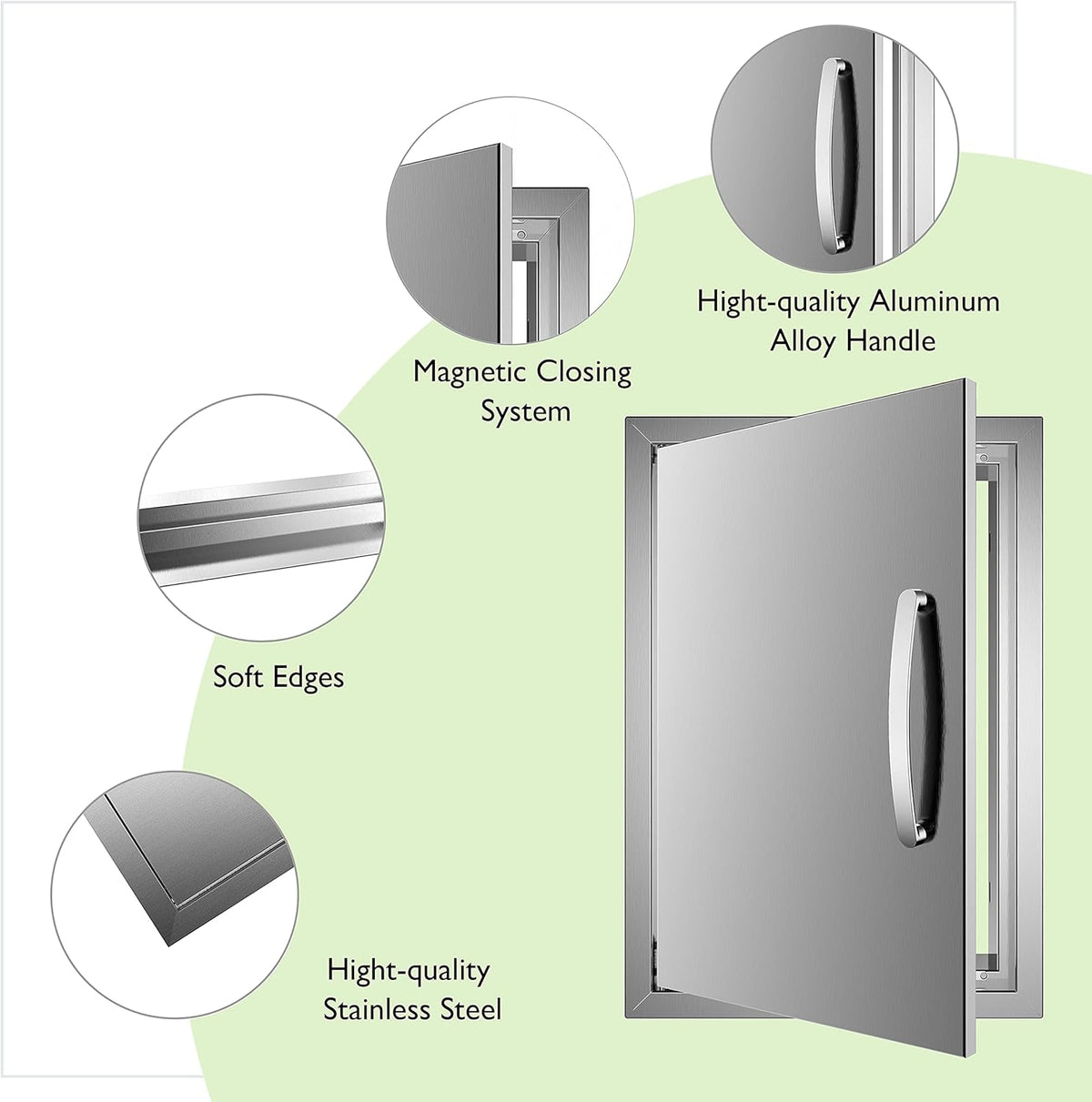 Stainless Steel 24''W x 24''H Outdoor Kitchen Doors V14852
