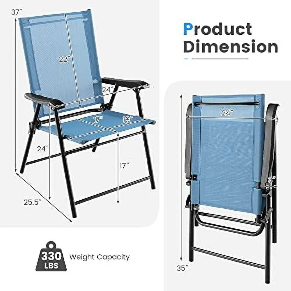 Turquoise Folding Patio Chairs Set of 2 M15765