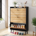 Narrow 3 Flip-Drawers Shoe Storage Cabinet D97214
