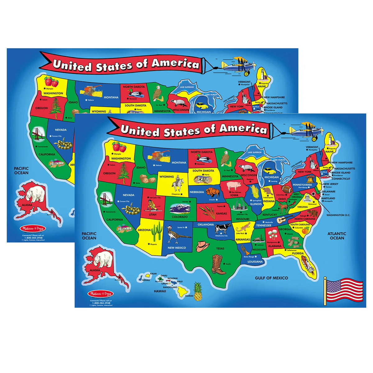 51 Pieces U.S.A. Map Floor Puzzle D941097