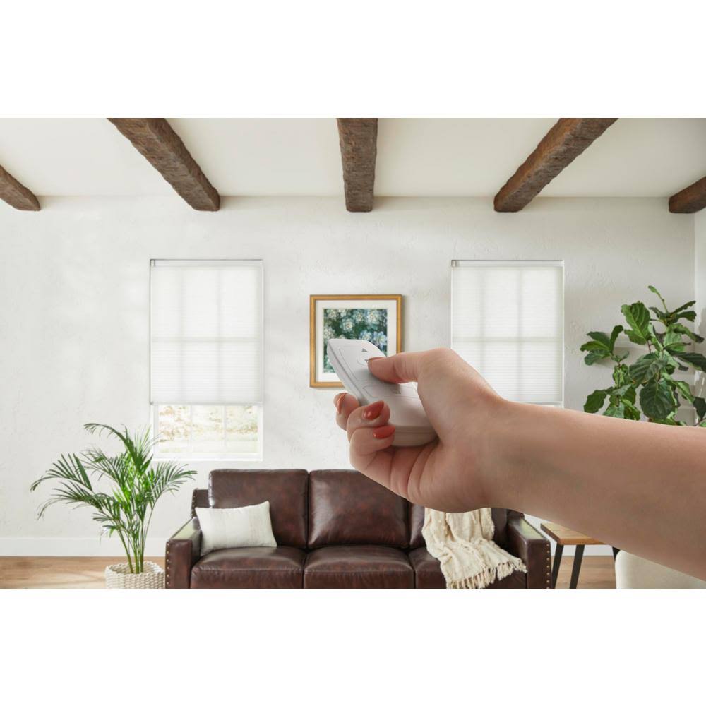 White Cordless Light Filtering Motorized Cellular Shade 63.75 in. W x 48 in. L O815