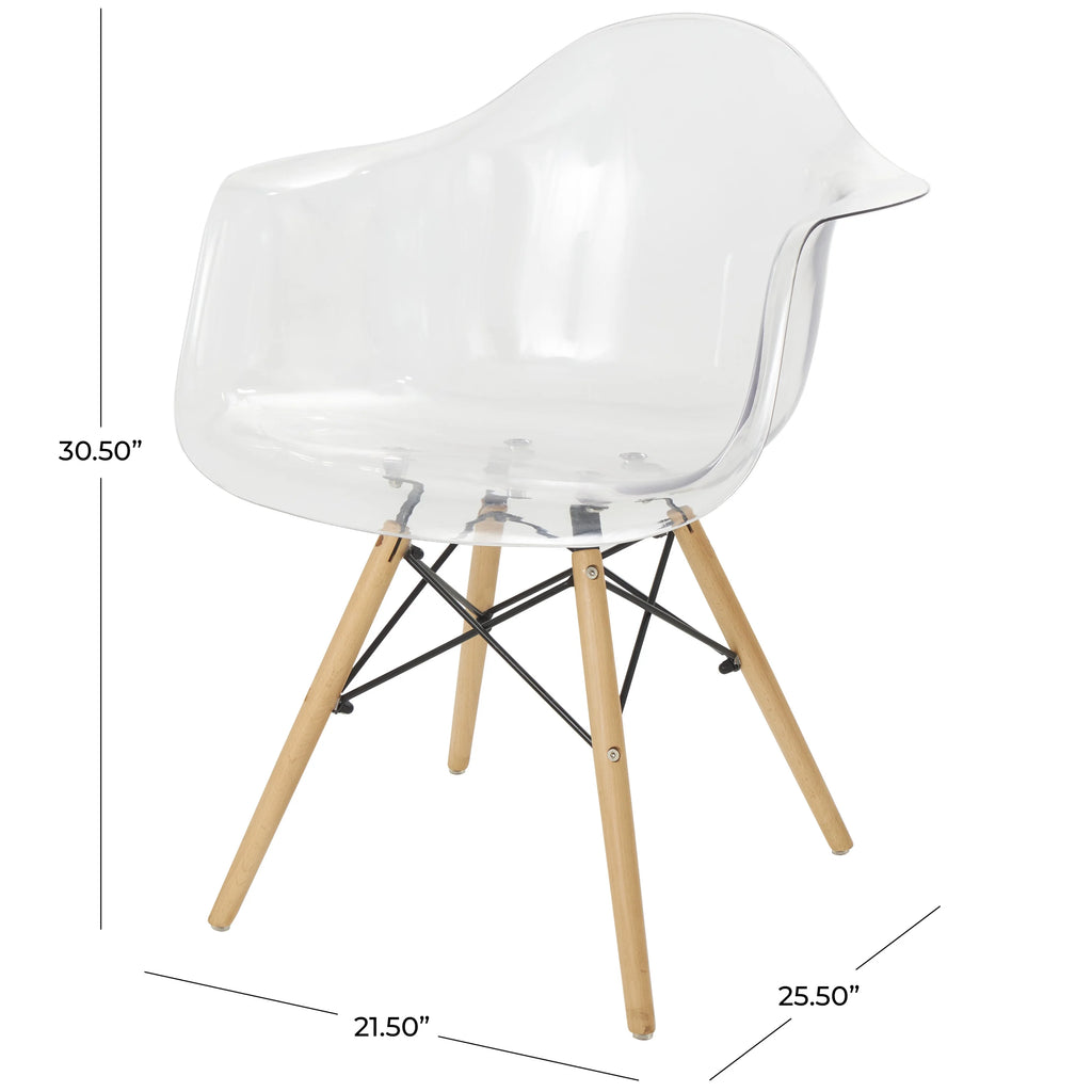 Clear Acrylic Lounge Chair with Wood Legs O295