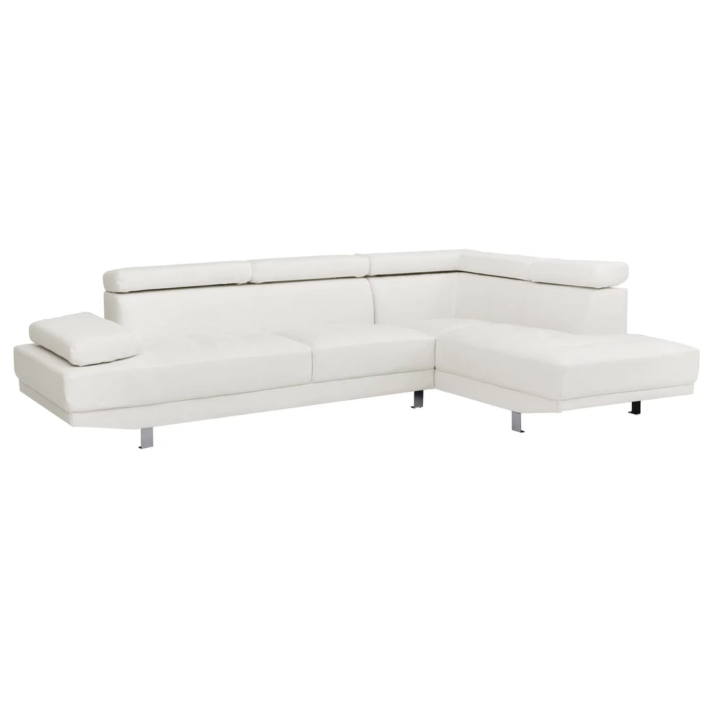 White Faux Leather Sectional Z748