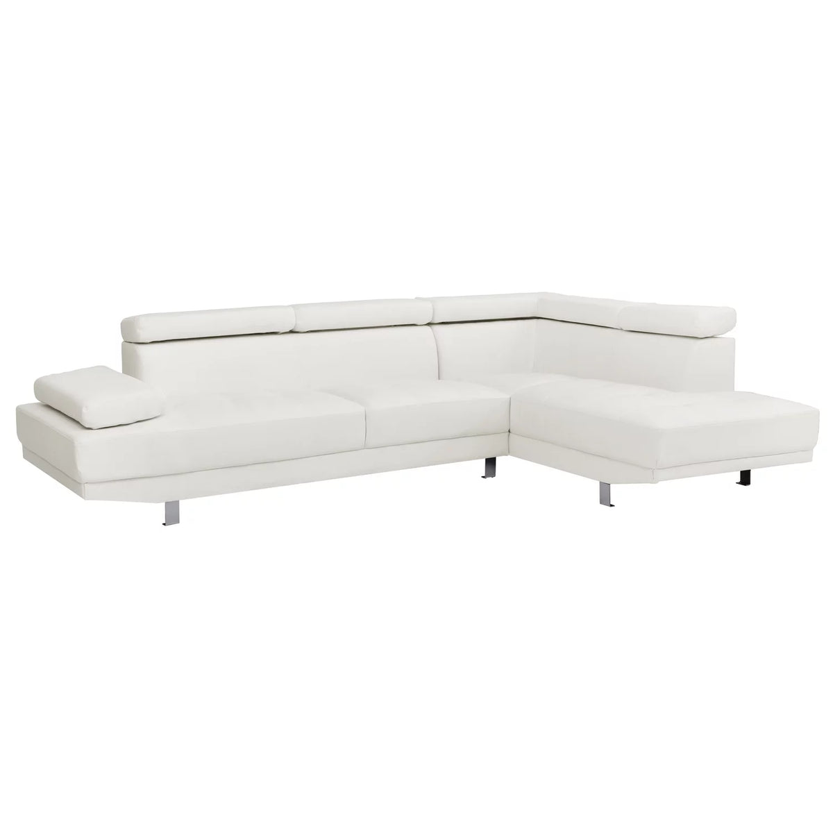 White Faux Leather Sectional Z748
