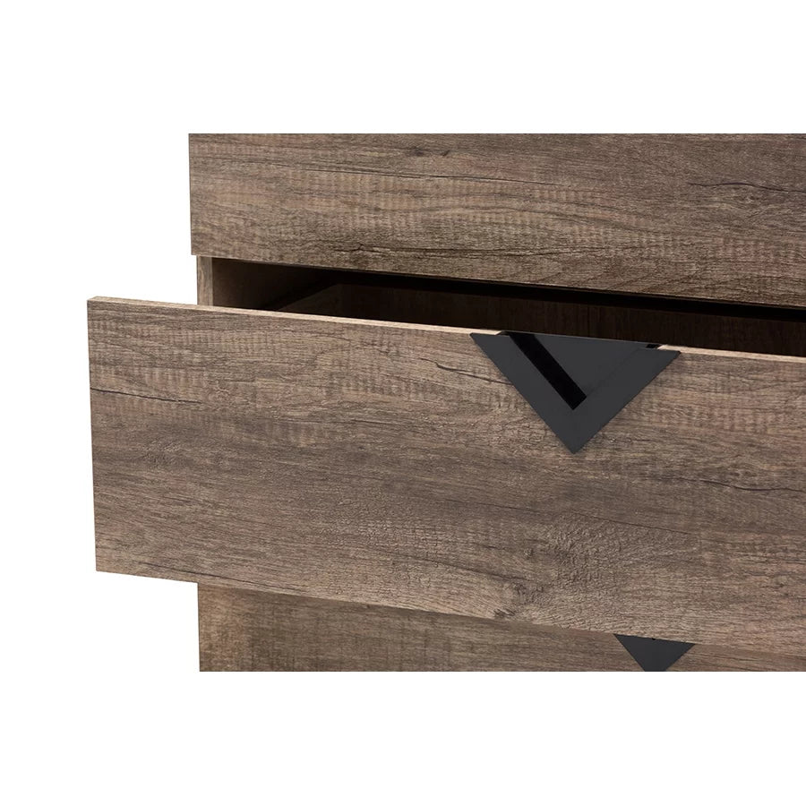 Light Brown Wood 3-Drawer Chest W505841