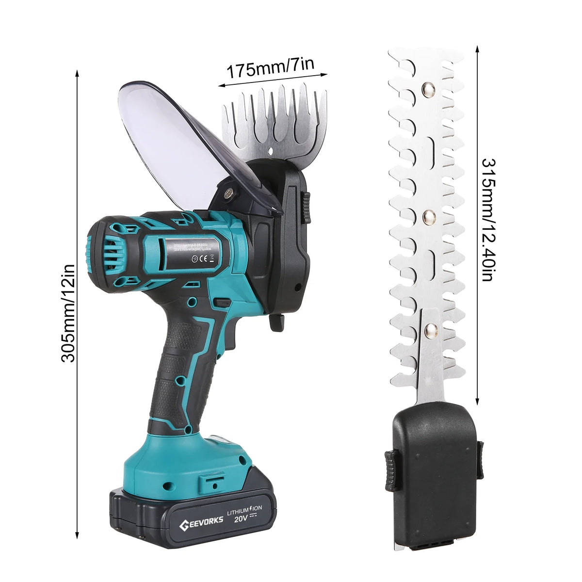 20V Cordless Grass Shears and Hedge Trimmers with 2pcs 2000mAh Battery Pack O904