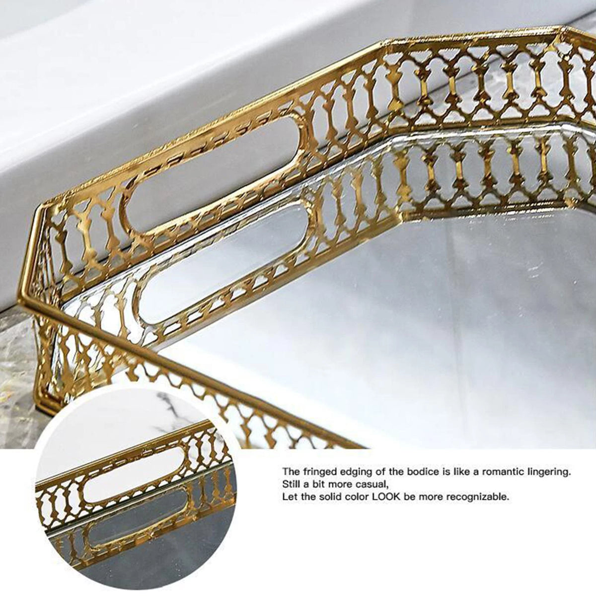 Gold Mirror Tray V685
