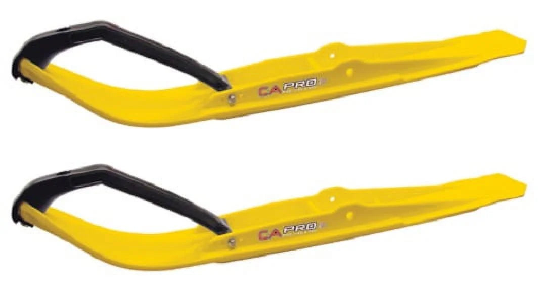 Yellow Razor Snowmobile Skis with 8" Round Bars Complete Kit I102413