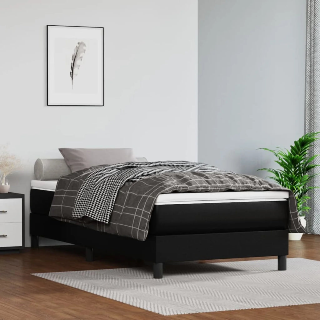 Black Faux Leather Pocket Spring Bed L216240
